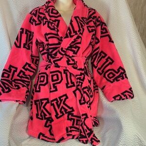 PINK Victoria's Secret Pink and Black Graffiti Robe